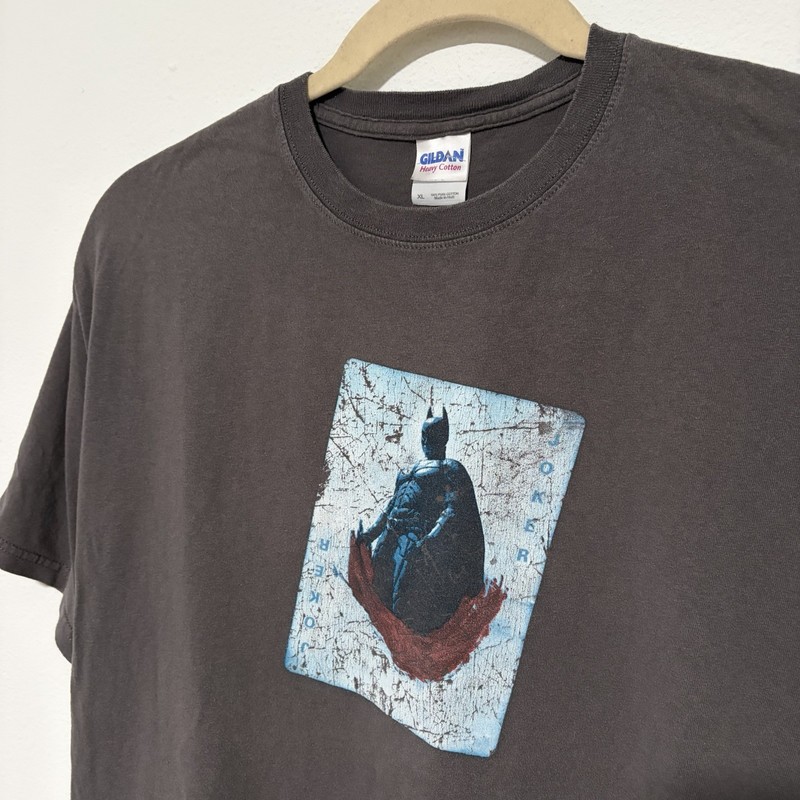 Vintage Batman The Dark Knight T-Shirt Size XL Mens Movie Promo RARE Joker Card