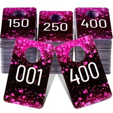 Jetec Live Plastic Number Tags, Consecutive Reusable Normal large, Rose Red