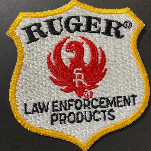 RUGER FIREARMS LOGO PATCH CIRCLE 10/22 RUGER 5.7 LCP LCR IRON ON/PLASTIC BACKING