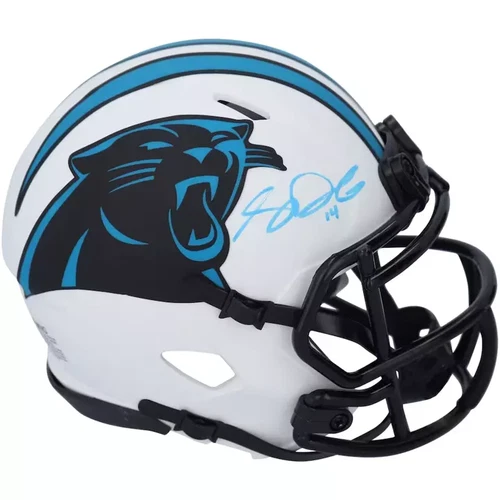 Sam Darnold Carolina Panthers Autograph Riddell Lunar Eclipse Mini Helmet - FANA