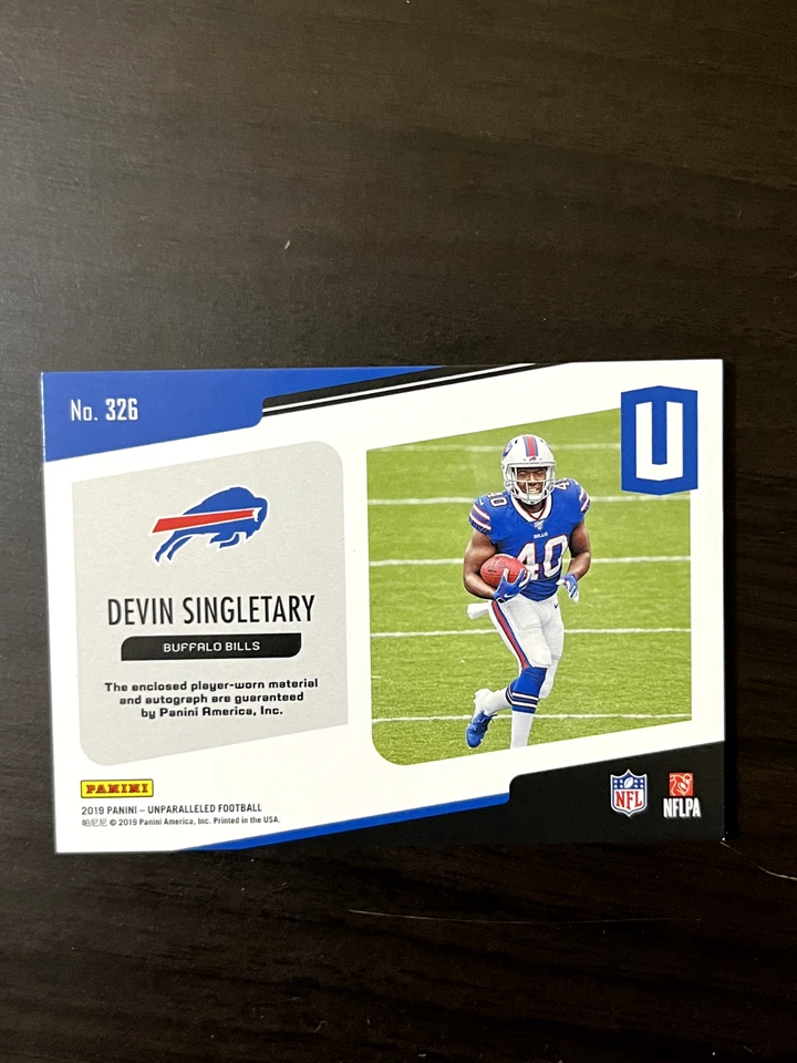 Devin Singletary 2019 Unparalleled Rookie Jersey Autograph #326 RC Relic Auto - Image 2 of 2