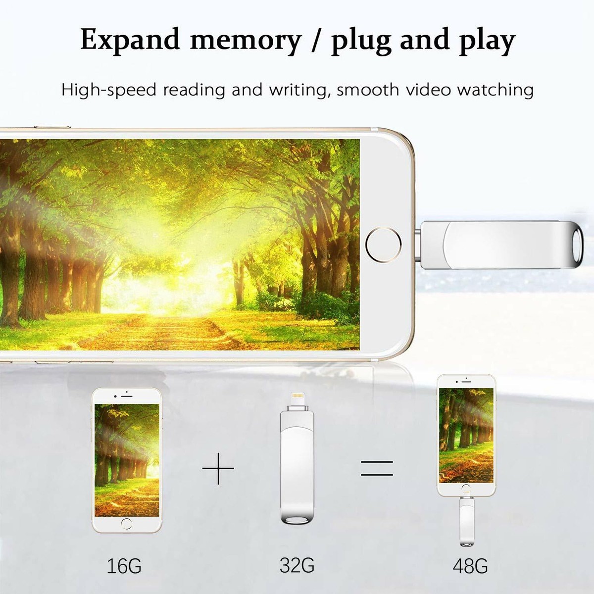 Lightning Flash Memory Flash Drive Lightning Huge 2TB 3-in-1 Flash Drive For IPhone & IPad ...