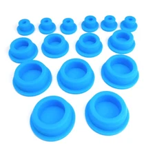 Blue Round Hole Plug Silicone End Cap Pipe Tube Insert Blanking Seal 13~48.5mm