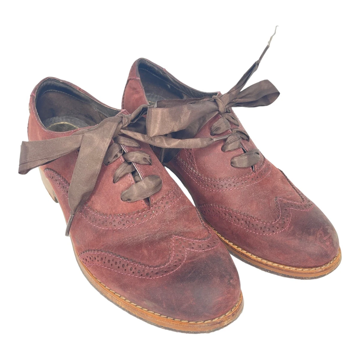 Sebago Women s Claremont Brogue Black Cherry Wingtip Oxford Burgundy Size 8M