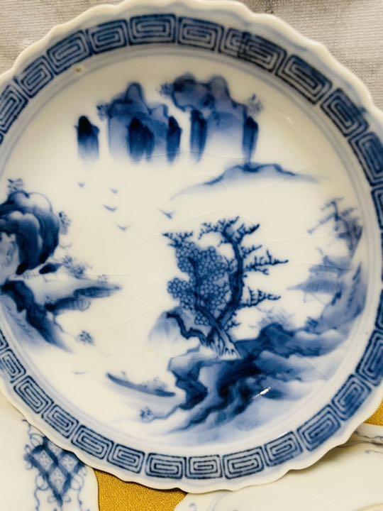 Old Imari Ware Stamp Dyed Landscape 4 Plates eBay