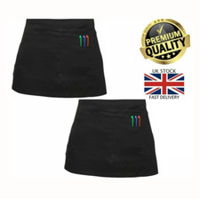 Schwarze halbe Größe Taille Kellner Kellnerin Schürze für Bar Bistro Cafe Kneipe 2 Taschen