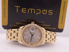 EBERHARD&CO. AQUADATE PEARLMASTER LADY DIAMANTI & ORO 18KT BOX&PAPERS '98 WATCH