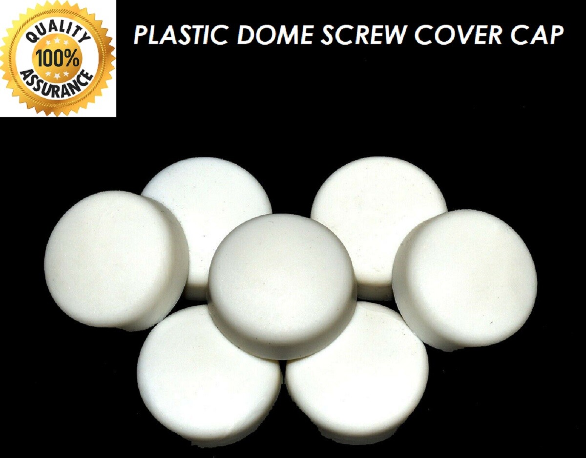 2 PIECE PLASTIC DOME SCREW COVER CAP CHROME WHITE PLASTIDOME CAPS eBay