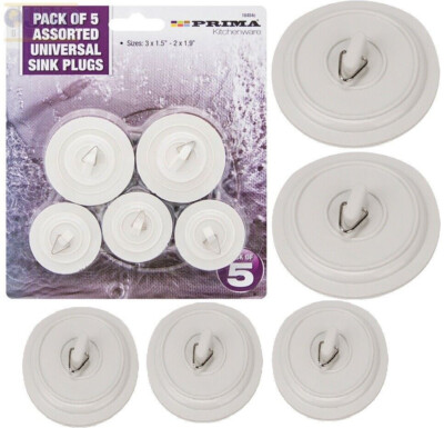 5 x Gummi Bad & Waschbecken Stöpsel Universal Waschbecken Bad Küche Abfluss Stopfen