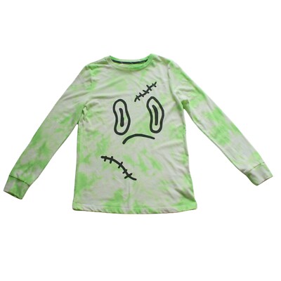 Art Class Big Boy's Halloween Green Tye Dye Long Sleeve NWT