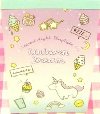 Sun-Star / Unicorn Dream Sweets Rainbow Mini Memo Pad / Made in Japan  