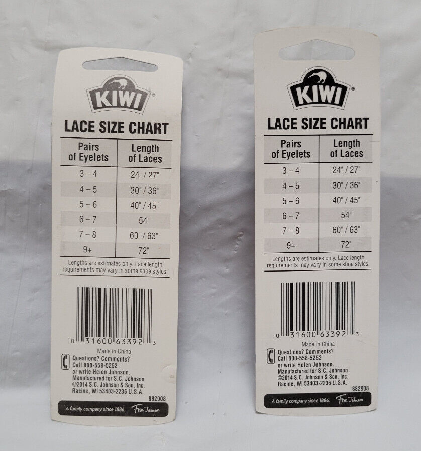 Lot of 2 KIWI Sport Shoe Laces Oval Black 45 In 56 Eyelets Item 3923 eBay