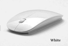 WHITE USB WIRELESS MOUSE SCROLL SLIM CORDLESS OPTICAL FOR USE WITH MAC PC LAPTOP