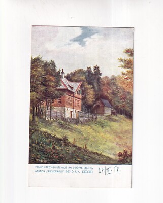 6992) Postcard KREBS Schutzhaus am SCHÖPFL - 1918 section Wienerwald