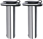 2X Stainless Steel Marine 90° Flush Mount Boat Fishing Rod Holder with PVC Cap