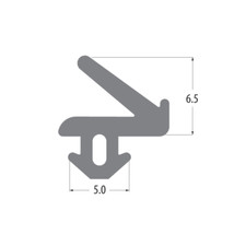 6.5mm UPVC Door Window Flipper Weather Rubber Gasket Seal, 25m Bag