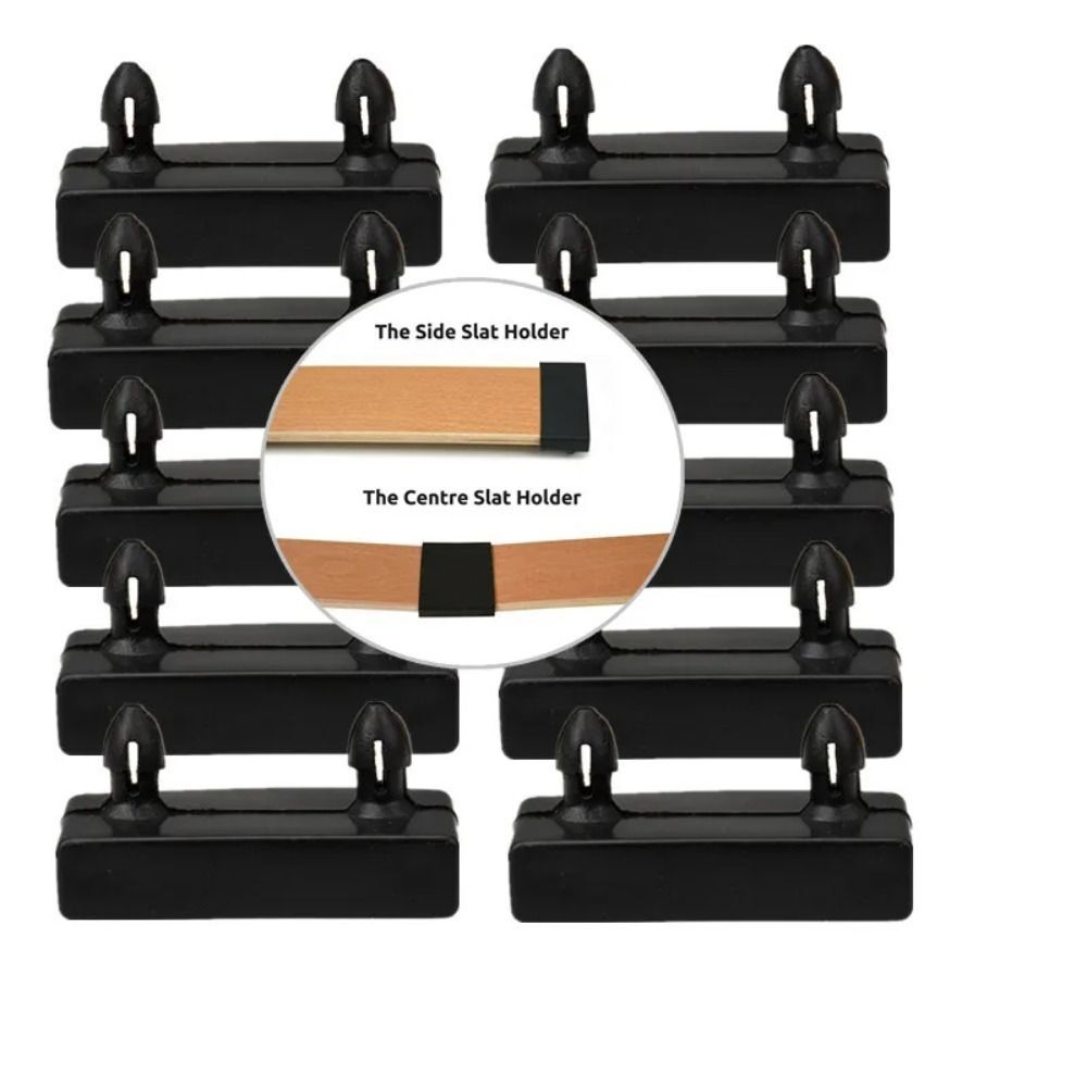20pcs Black Bed Slats Connector Replacement Sofa End Caps Holder Fixed