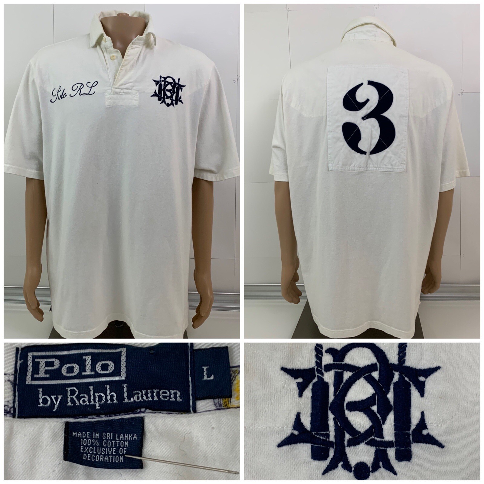 VINTAGE POLO RALPH LAUREN RL GUIDE Rafting Alpine Sportsman Men Shirt Sz Large