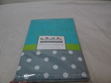 Sumersault MIX MATCH Dots Window Valance 16"x44" 9" Tie Top Aqua Colorblock