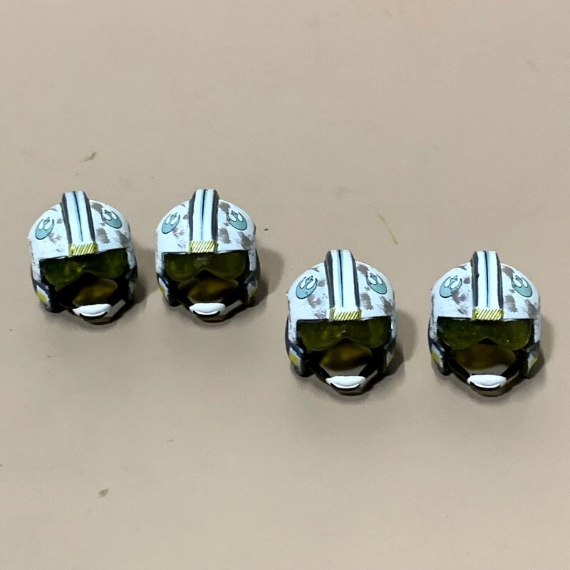 4pcs Helmets For 6'' Wars Star Rogue One Blue Leader Pilot Figures Accessory Toy - Image 3 of 4