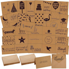 Blank Cards  Envelopes Assortment - 36-Pack, 4 X 6 in Kraft Paper - Card Assort