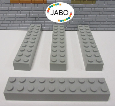 (E3/2) LEGO 4x 3006 Brick Building Block 2x10 Vintage Light Gray 10030 6766 6763 10019 6957