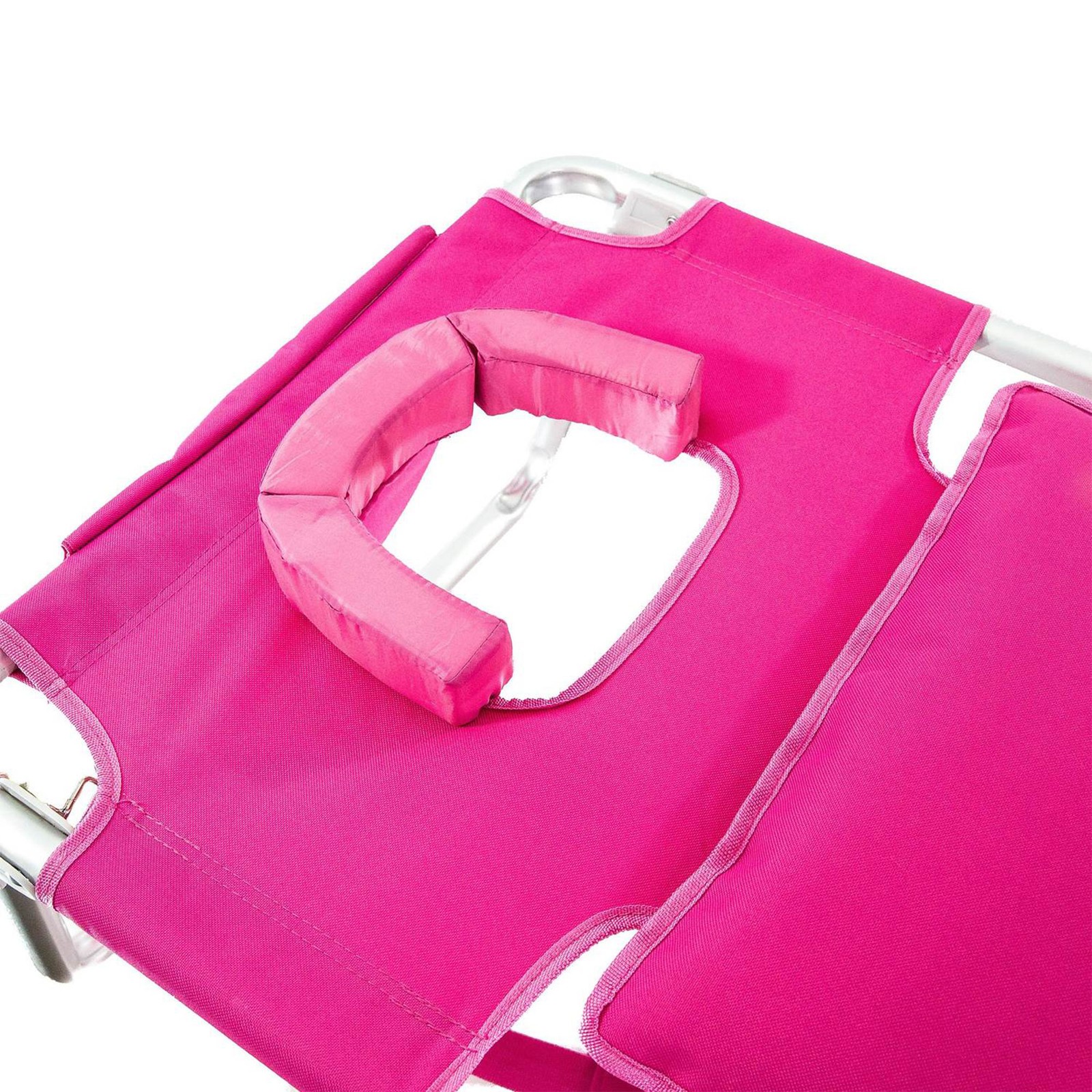 Ostrich The Deluxe 3N1 Lightweight Outdoor Beach Lounge Chair w/ Footrest, Pink