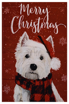 Merry Christmas Westie Flag Garden Size 12X18  NEW & Ready to ship!
