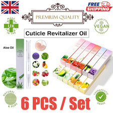 6 Pcs/Set Cuticle Revitalizer Oil Pen Mixed Taste Nail Cuticle Treatment For Dry