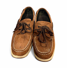 Sperry Boys Brown Leather Boat Shoes Lace-Up Nautical US 7M
