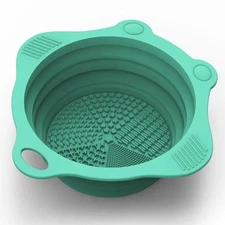 Foldable Silicone Makeup Brush Cleaner Pad Scrubber Mat Portable Cleaning Tool