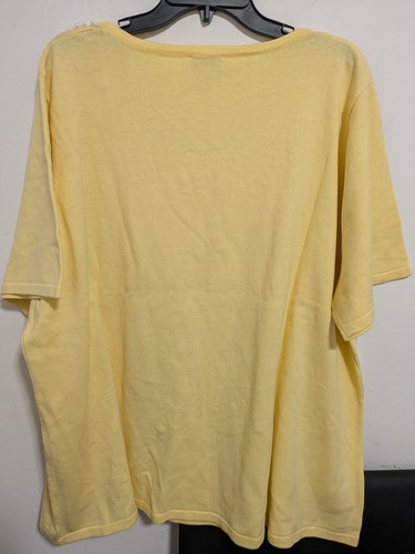 Quacker Factory Beaded Short Sleeve Sweater Top Sz 3X Stretch Knit Embellishment - Picture 11 of 12