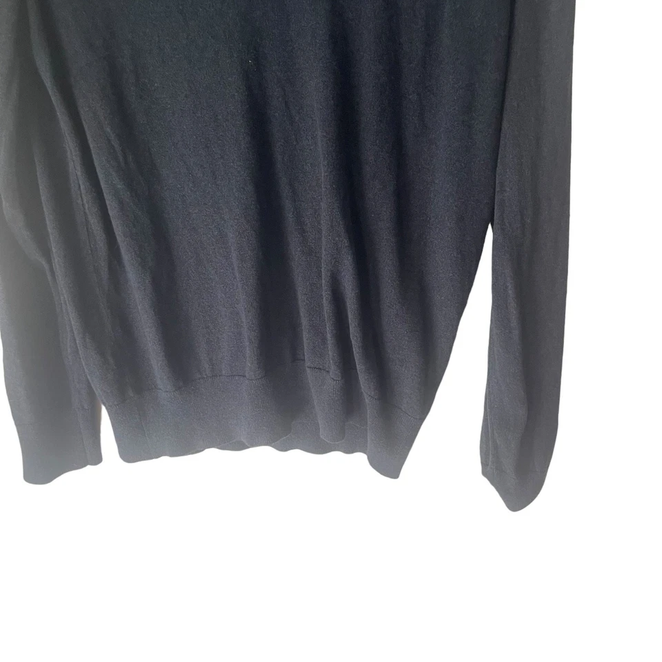 Suéter Henley Banana Republic Para Hombre Talla Mediana Seda Azul Cachemira Foto 3 de 4