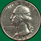 1953 Washington Quarter Silver Almost Uncirculated AU Coin #43551