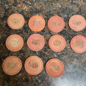 $.25Cent 49 Er Club Cardroom Jackson, CA Casino Chip