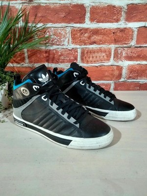 Herren Adidas Hard Court 2012 schwarz blau grau Hi Top Turnschuhe Sneaker UK 9