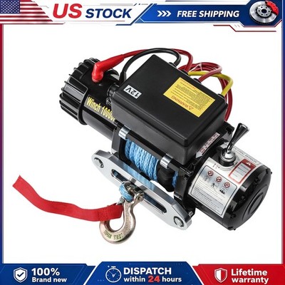 Wireless Electric Winch 10000lbs 12V Synthetic Rope Towing for Truck Trailer Car