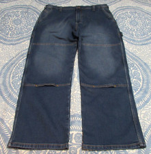 Dickies Carpenter Jeans Men 38x29 Blue Denim Double Knee Straight Utility Loop