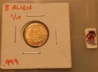 Alien 1/10 Silver .999 Round and 1 gram Colorized Tasmanian Devil Silver Bar
