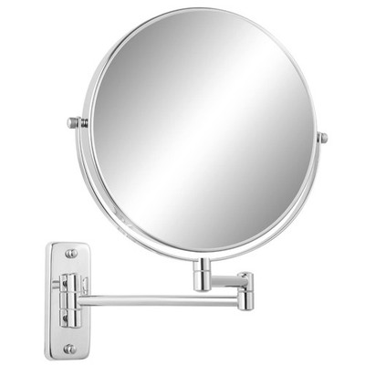 Chrome 9'' 1X/7X Magnifying Wall Mount Makeup Vanity Mirror Swivel Extendable