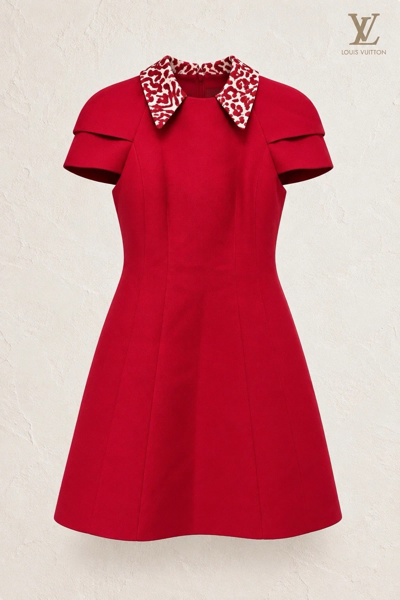 louis vuitton dresses Silk Short for Women for sale Red Size:IT 37.5 - US 7.5 Lulus Cue The Curves It is crafted from 001