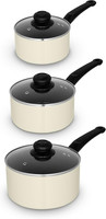 Swan Townhouse 3 Piece Saucepan Set with 16/18/20cm Saucepans with Glass Lids, B
