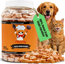 Freeze Dried Salmon Cat Treats | 100% Wild Caught Salmon Dog Treats, Grain- Free