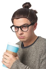 Brand New Hipster Trendy Hairstyle Man Bun Wig Brown 