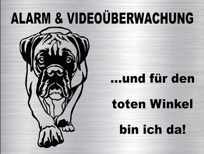 DEUTSCHER BOXER Hundewarnschild SCHILD Türschild im edlen Edelstahl-Look #11 - Bild 1 von 4