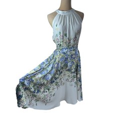 "DN DESIGNS" Stunning Floral Flowing Dress SZ 16 Marilyn Monroe Artsy Whimsical