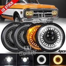 4PCS for GMC C15/C1500 1961-1972 Pickup C2500 5.75" 5-3/4" Round LED Headlights