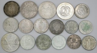 Europa Lot aus 17 Silbermünzen 1893 1970 Polen Lettland Norwegen Fotos!