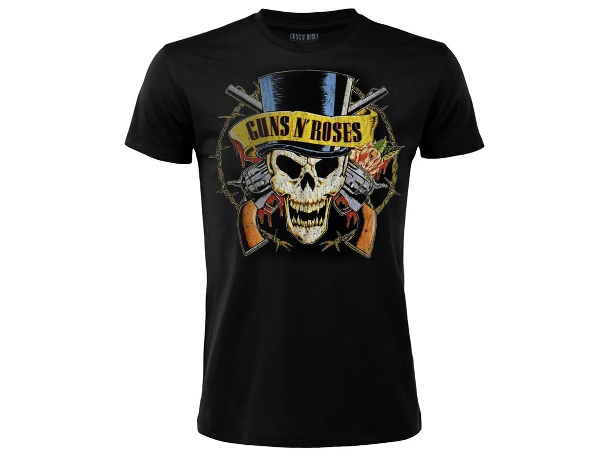 Guns N' Roses Maglietta Uomo 'Pistols & Roses' – GNR Ufficiale, Nero, Da Sino XXL