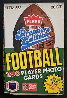 1990 Fleer Premier Edition NFL Football 36ct Box!